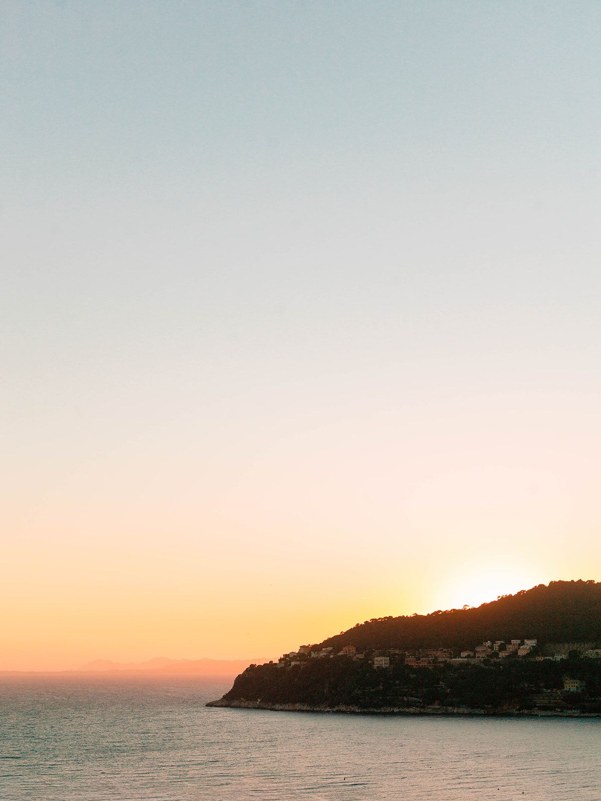 Mediterranean sunset over the coastline of Saint-Jean-Cap-Ferrat